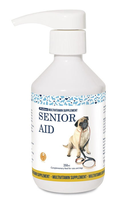 SeniorAid Suplement w płynie 250 ml dla starszych psów i kotów, suplement multiwitaminowy