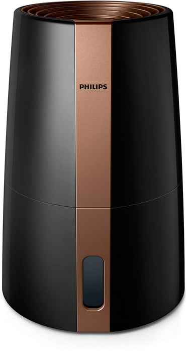 Philips HU3918/10 nawilżacz powietrza serii 3000 (do 45 m², higieniczna technologia NanoCloud, cichy tryb nocny, automatyczny zbiornik na wodę), czarny