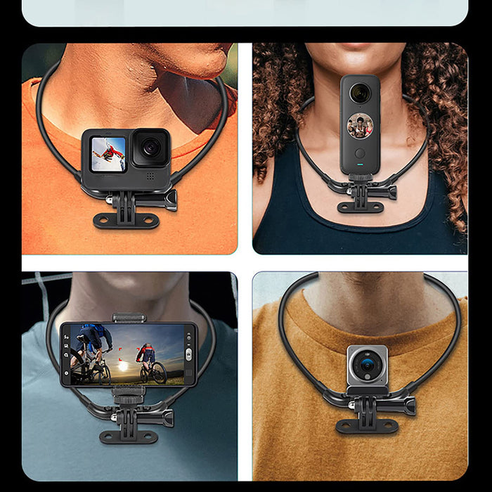 Uchwyt do kamery na szyję stojak do selfie vlog/POV uchwyt na telefon komórkowy do kamer akcji telefonów komórkowych