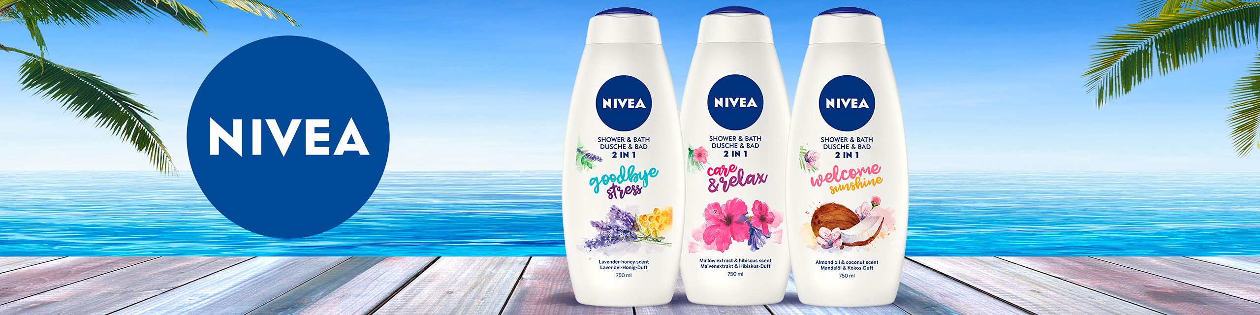 NIVEA Płyn do kąpieli i żel pod prysznic 2w1 Care&Relax 750ml