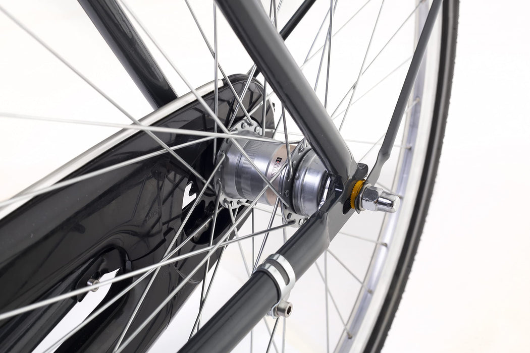 Amigo Forest – rowery miejskie dla mężczyzn 28 cali – 3-biegowa przerzutka Shimano, odpowiednie od 185 – 190 cm – rower miejski z hamulcem ręcznym, pedałem, bagażnikiem z przodu, oświetleniem i stojakiem na rower – kolor szary