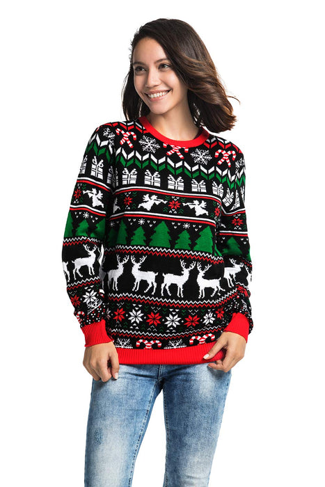 U LOOK UGLY TODAY Unisex męski świąteczny sweter klasyczny renifer Fairisle Boże Narodzenie impreza prezent swetry