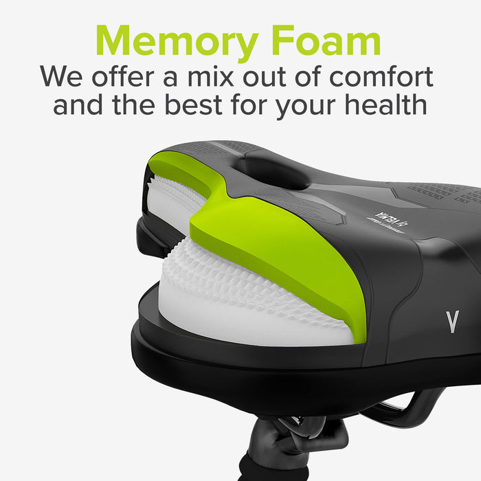 VELMIA Siodełko rowerowe [trekkingowe] Wygodne siodełko rowerowe dla kobiet i mężczyzn, Bike Saddle z ergonomiczną koncepcją 3-strefową i pianką Memory Foam, siodełko rowerowe