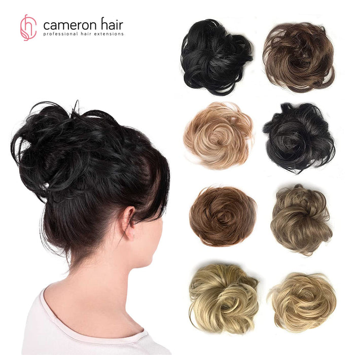 CAMERON HAIR Doczepiany Kok na Gumce, Ciemnobrązowy, Gęsty, Naturalny Połysk, Miękki, Wytrzymały, Suszenie, Modelowanie, Prostowanie, Treska, Liczne Warianty