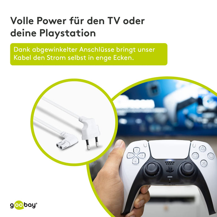 Goobay 97356 Kabel Euro, Biały, 3 m