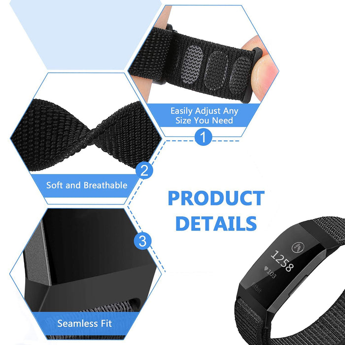 Booyi pasek kompatybilna z Fitbit Charge 4 / Fitbit Charge 3 / Charge 3 SE, regulowana oddychająca wymienna nylonowa opaska sportowa kompatybilna z Charge 4 / Charge 3 / Charge 3 SE