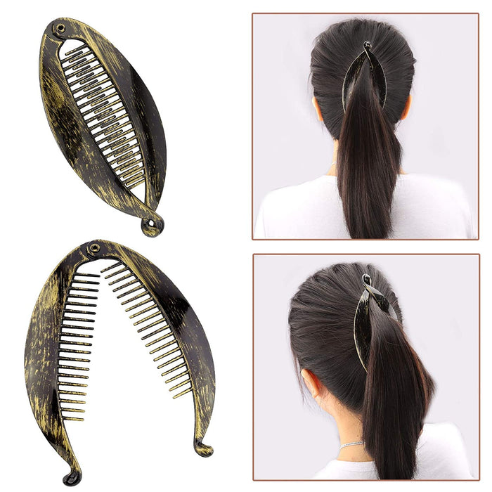LUTER 6 sztuk 14 cm banan spinki do włosów w kształcie ryby, spinki do włosów, klipsy do włosów dla kobiet (2 style, 3 kolory)