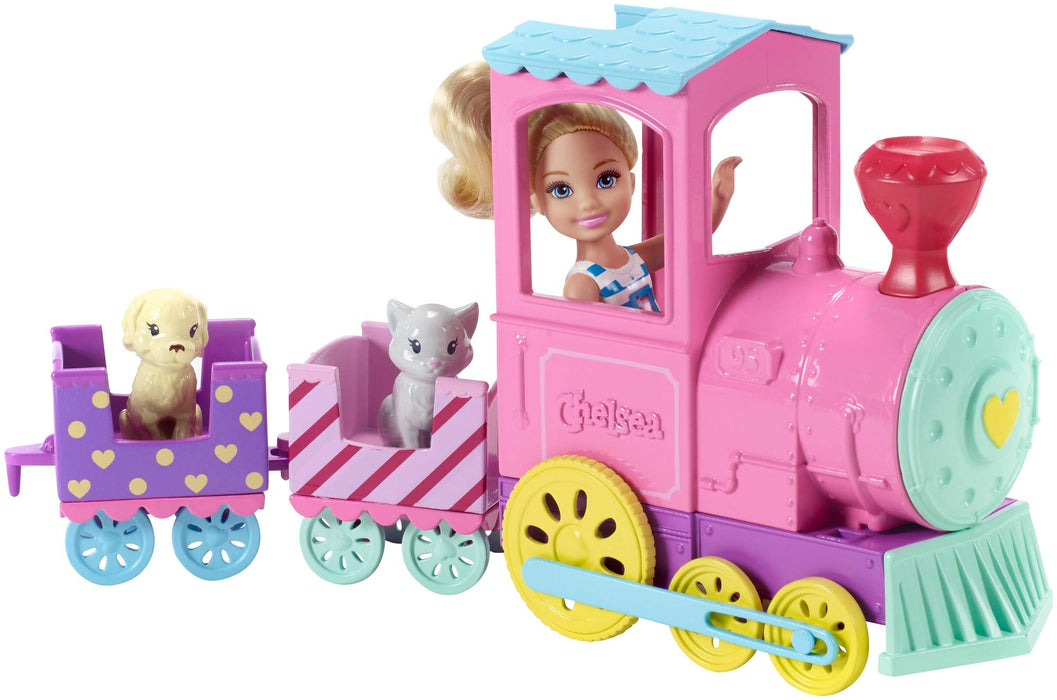 Barbie FRL86 rodzinny pociąg Chelsea Choo z lalką, kolorowe, akcesoria do zabawy, wiele