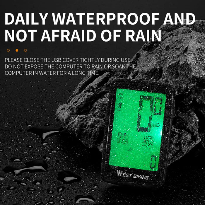 Aomiun Bezprzewodowy komputer rowerowy, licznik kilometrów, bezprzewodowy, wodoszczelny, wielofunkcyjny licznik roweru, podświetlenie tła LCD, wyświetlacz 7-dniowa funkcja pamięci