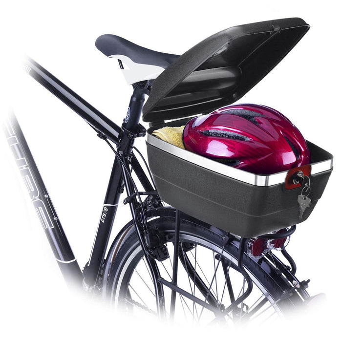 Westmark Kufer rowerowy do wszystkich bagażników, Akcesoria montujące, Montaż zabezpieczający przed kradzieżą, Pojemność 14 litrów, Touring Tresor, 5430GE6S