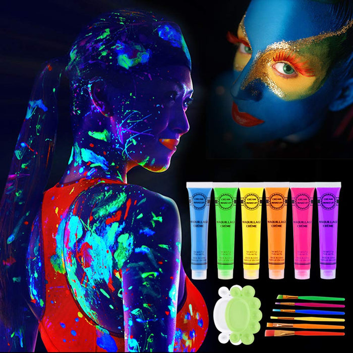 Kolorowa szminka do makijażu na Halloween, body, intensywny neon Face Beauty Body Paint na tance festiwal Rave