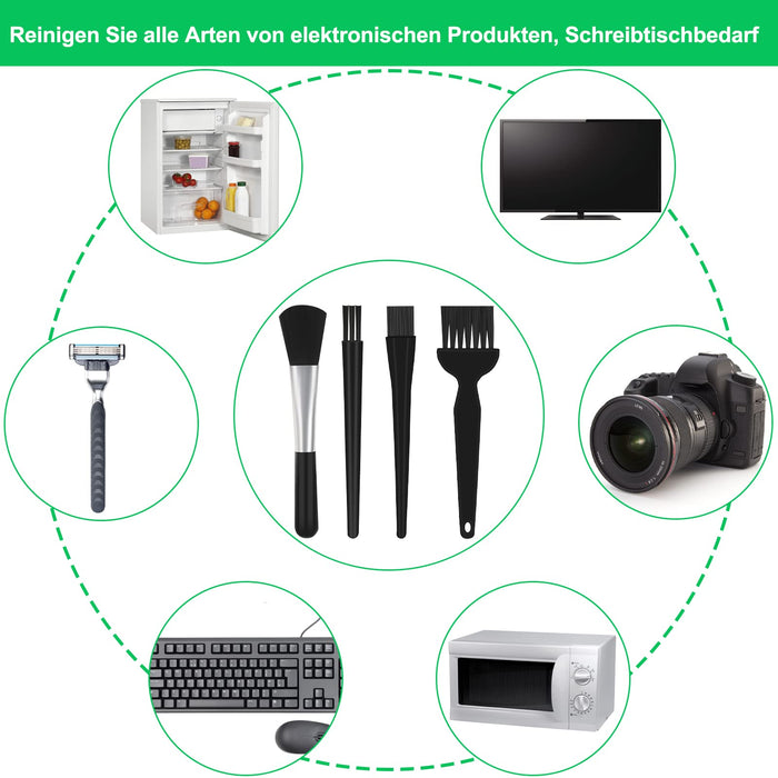 Zestaw 4 antystatycznych szczotek ESD, antystatyczna szczotka do czyszczenia komputera, szczotka uniwersalna, antystatyczna szczotka do czyszczenia laptopa, klawiatury, płytki drukowanej