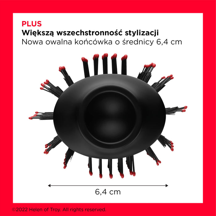 Revlon One-Step Volumiser Plus (zdejmowana głowica, ceramiczna płyta tytanowa, mieszane włosie do stylizacji z pinami z węglem aktywnym, technologia turmalinu jonowego), RVDR5298E