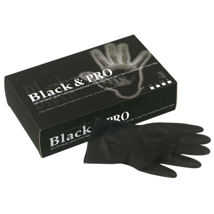 Sibel Black & Pro lateksowe rękawiczki, rozmiar M, czarne, 20 sztuk