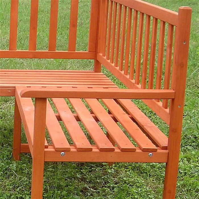 Melko Drewniana ławka narożna do siedzenia na zewnątrz meble ogrodowe siedzisko