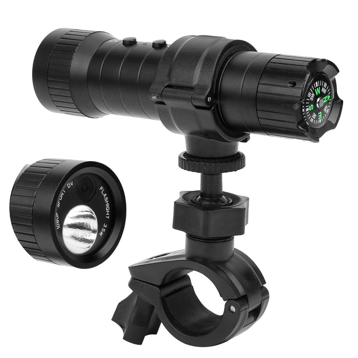 Bike Sports DV Recorder, latarka Sport Camera Stylowy wygląd Kompaktowy rozmiar do uprawiania sportów na świeżym powietrzu do nagrywania wideo do jazdy na świeżym powietrzu