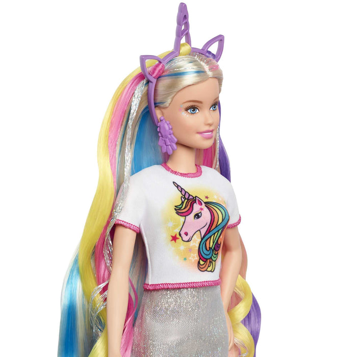 Barbie, Baśniowa Fryzura Lalka Ze Stylizacją Na Jednorożca Lub Syrenkę GHN04