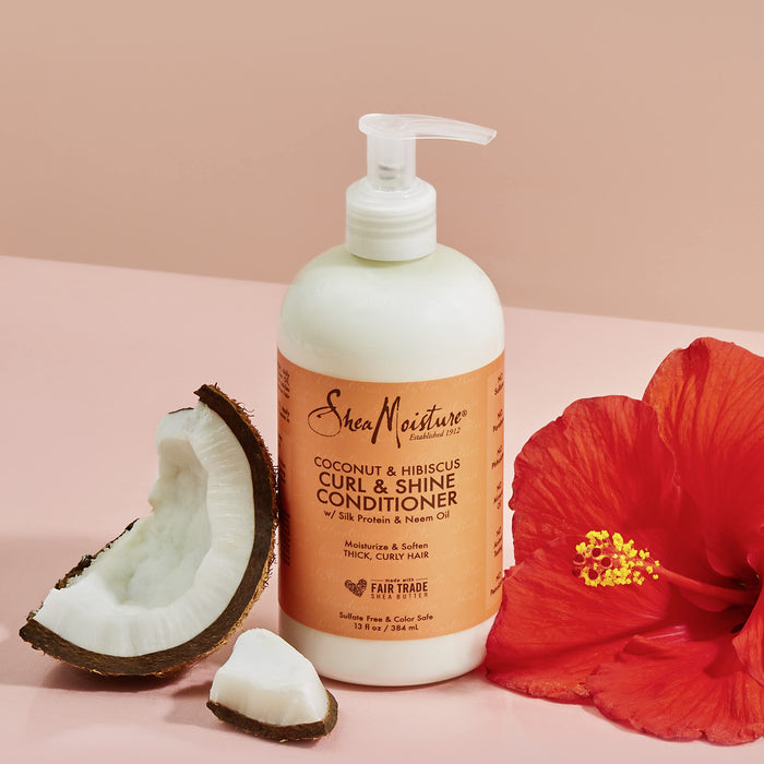 Shea Moisture Coconut und Hibiscus Curl und Shine Conditioner, 1 opakowanie (1 x 384 ml)