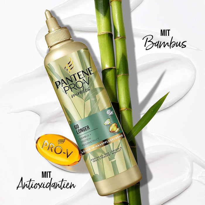 Pantene Pro-V Miracles Go Longer Protein Reconstruct Leave-in krem do pielęgnacji włosów z bambusem, 6 sztuk (6 x 270 ml), odżywka do włosów dla kobiet, urody, kuracja włosów, pielęgnacja włosów