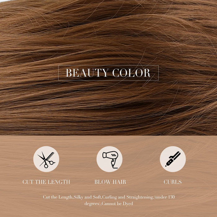 HAIRCUBE Peruka damska, kręcone, ciemne korzeń, ombre, brązowa, syntetyczna peruka dla kobiet, ze środkowymi częściami, naturalne falowane włosy, modne peruki do cosplay, codzienne, damska