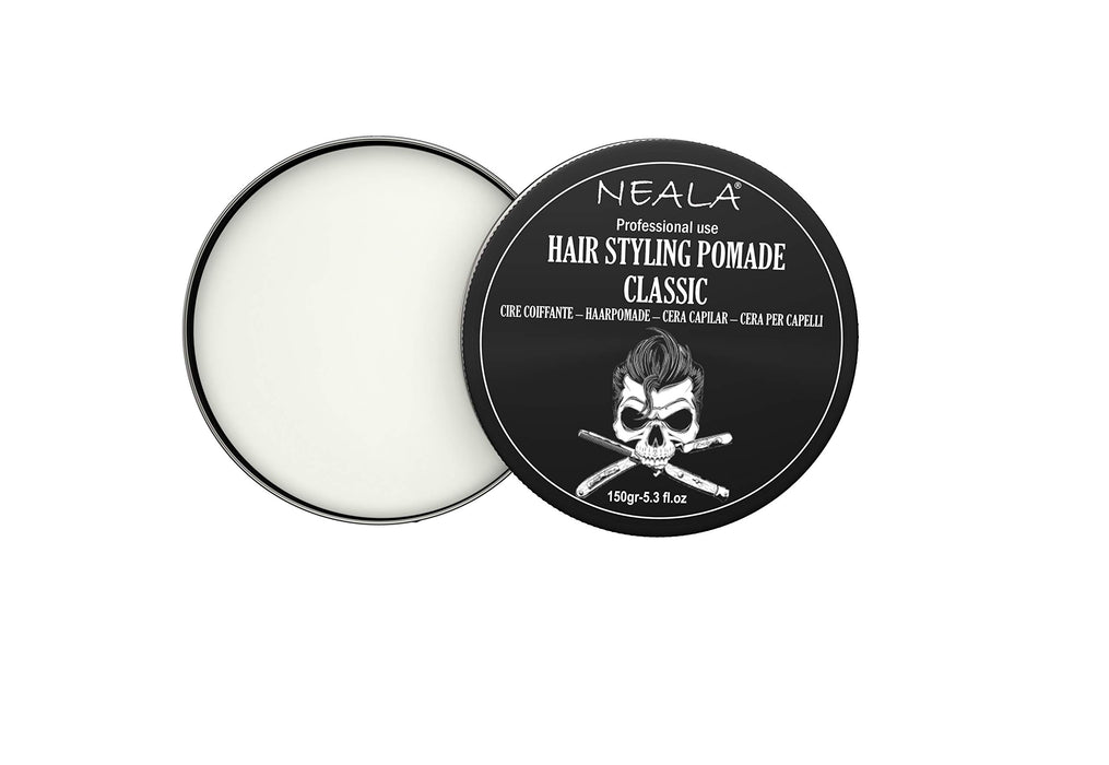 Pomade Neala Classic - 150gr - Wosk do stylizacji męskich włosów wzbogacony witaminami i woskiem pszczelim - Błyszczące wykończenie, miękkie do średniego utrwalenia