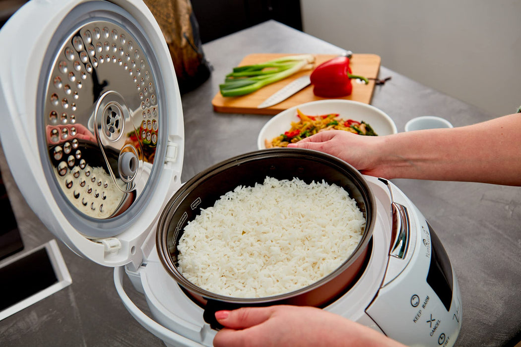 Yum Asia Sakura Rice Cooker z ceramiczną misą i Advanced Fuzzy Logic / 6 funkcji Rice Cook, 6 funkcji Multicook, wyświetlacz LED Motouch (8 filiżanek, 1,5 l) 220-240V EU Power