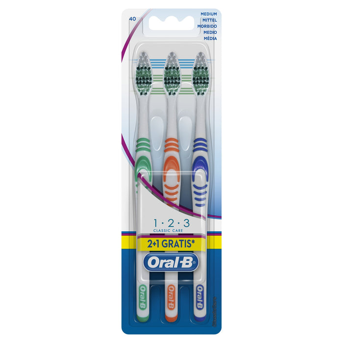 Oral-B 1-2-3 Classic Care szczoteczki do zębów, 2 + 1, 40 średnich