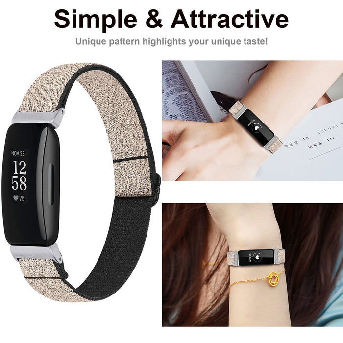 Miimall Elastyczny pasek, kompatybilny z zegarkiem Fitbit Inspire, Inspire 2, Inspire HR, miękki nylonowy pasek do zegarka, zamiennik paska do zegarka Fitbit Inspire, Inspire 2, Inspire HR