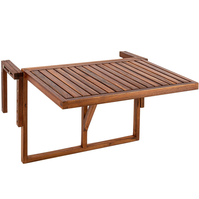 PrimeMatik - Stół rozkładany 60 x 40 cm z certyfikowanego drewna tekowego na balkon na zewnątrz