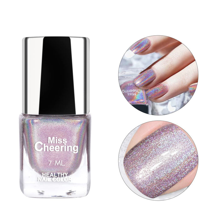 Freeorr Lakier do paznokci Glitter Laser, błyszczące lustro Glitter Nail Art holograficzny trwały lakier do paznokci 1 butelka 7 ML-LS06