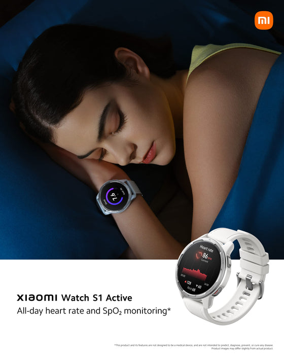 Xiaomi Watch S1 Active Ocean Blue + kabel USB-C 1 m, biały, AMOLED HD 1,43 cala, obsługuje do 19 profesjonalnych trybów treningowych, zintegrowany NFC, wodoodporność, Ocean Blue (Niebieski)