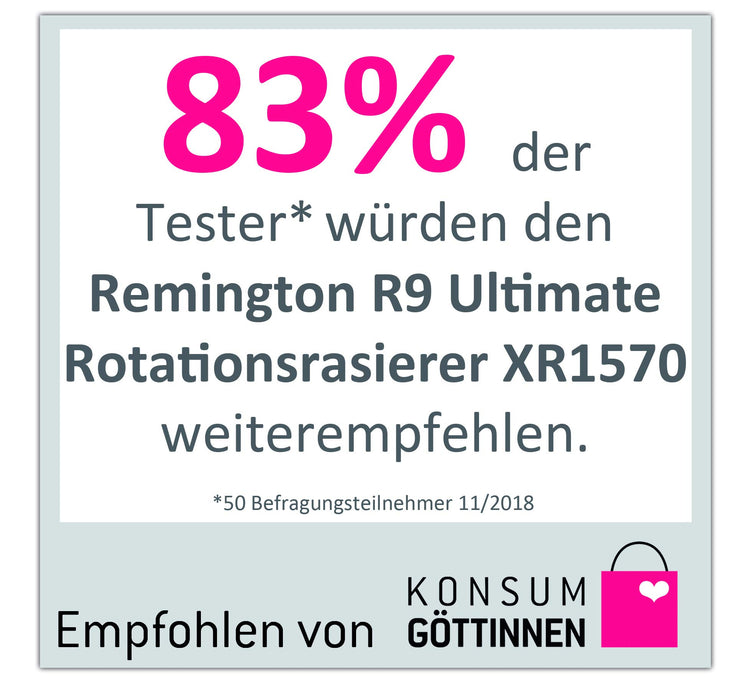 Remington golarka męska, elektryczna, rotacyjna, nasadka do stylizacji brody, wyświetlacz LED, golarka na mokro i na sucho, litowa, precyzyjny trymer, futerał do przechowywania , Ultimate R9 XR1570
