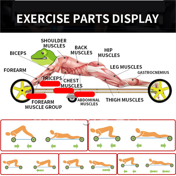 Rower treningowy z żabą, wielofunkcyjne automatyczne koło brzuszne odbicia maszyna do nóg z czterokołowym treningiem siły mięśni rdzenia