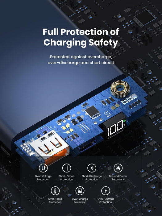 TOPK Power Bank Przenośna Ładowarka 10000 mAh USB C PD 20W , PD&QC 3.0 Szybkie ładowanie Battery Pack Kompatybilny z iPhone 13/13 Mini/13 Pro/13 Pro Max Samsung S20 Google LG iPad