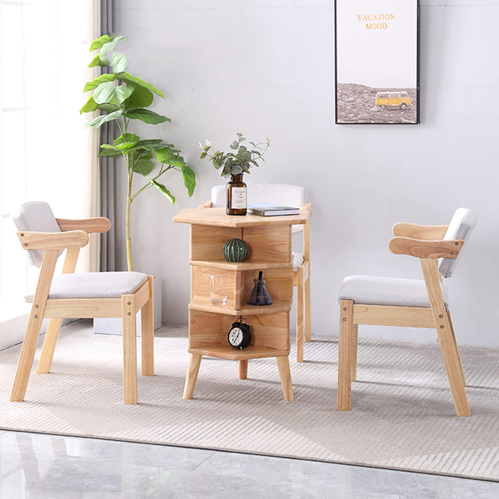 Stolik do kawy Otwarty stolik kawowy z litego drewna, 6-stronny stolik i krzesło do recepcji, stolik do przechowywania odpowiedni do salonu ogrodowego(Color:style4)