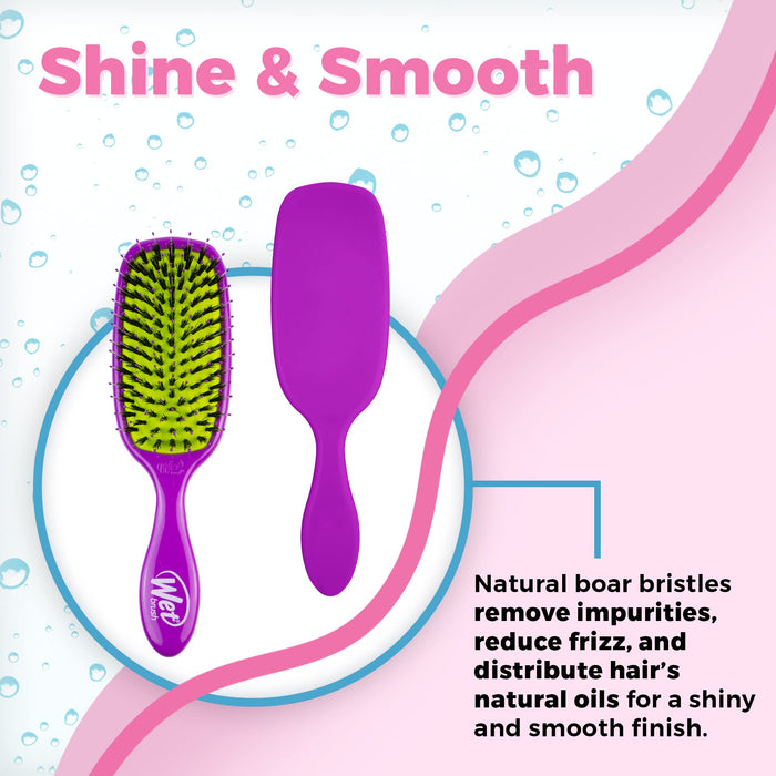 WetBrush Shine Enhancer szczotka do włosów naturalne włosie dzika przyjazne dla środowiska fioletowe