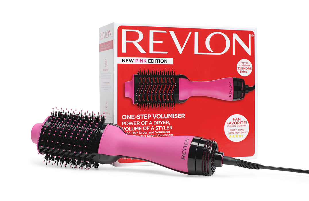 Nadająca włosom objętości salonowa suszarko-lokówka Revlon One-Step Revlon – Nowa wersja różowa (One-Step, technologie IONIC i CERAMIC, dla włosów średnich i długich) RVDR5222PE