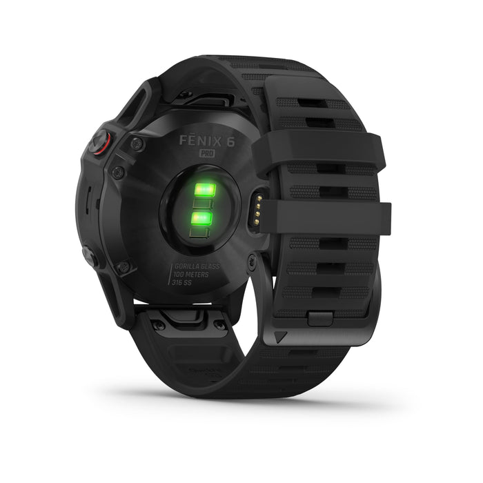Garmin Fenix 6X PRO smartwatch GPS-Multisport z pomiarem tętna na nadgarstku. Długi czas pracy baterii. Duży wyświetlacz. Wodoszczelny. (Certyfikowany i po generalnym przeglądzie), czarny