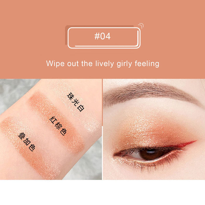 2-kolorowy Opcjonalny Dwukolorowy Cień do Powiek w Sztyfcie, Wysoce Pigmentowane Kolory Shimmer Eye Beauty dla Kobiety(#04 red-brown light flash)