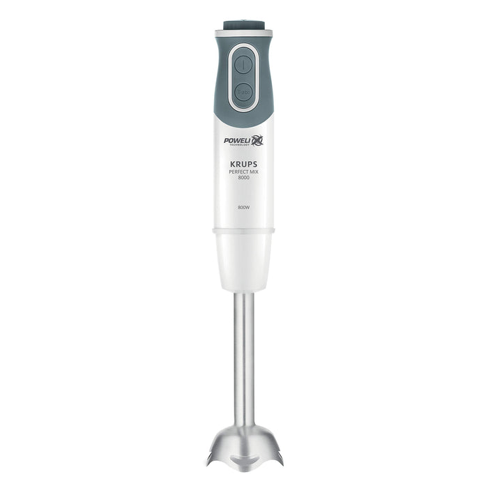 Krups HZ64B1 Perfectmix 8000 blender ręczny 800 W, 20 poziomów prędkości, funkcja turbo, technologia Powelix, w zestawie kubek z miarką 800 ml, biały/ciemnoszary