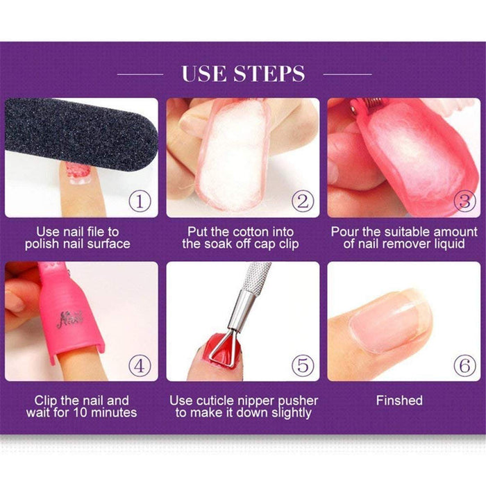 IME Zestaw klipsów do usuwania lakieru do paznokci, Nails Art Gel Cap namaczanie klips UV do manicure poidło drogi klipsy do paznokci żel do polerowania zmywacz do wrap tool, 10 szt