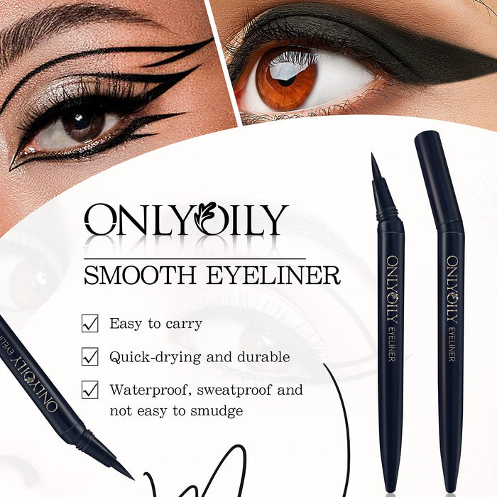 Onlyoily Wodoodporny czarny płynny eyeliner w płynie do nakładania podkładek pod oczami, długotrwały eyeliner