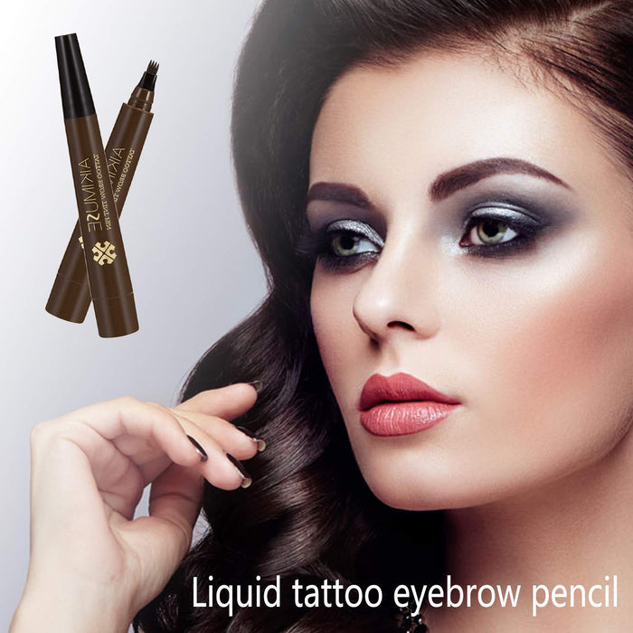 Timpou Microblading kredka do brwi – poprawia makijaż brwi, trwały, wodoodporny i odporny na ścieranie (ciemny brąz)