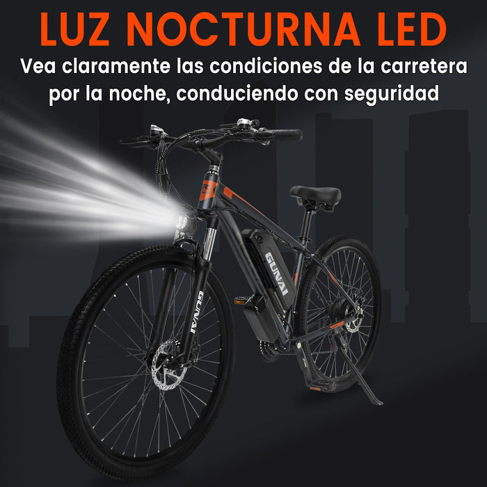 Rower elektryczny, GUNAI Rower Elektryczny Męski 29" 48V 15Ah Profesjonalny Electric Bike 21 Biegów Ebike