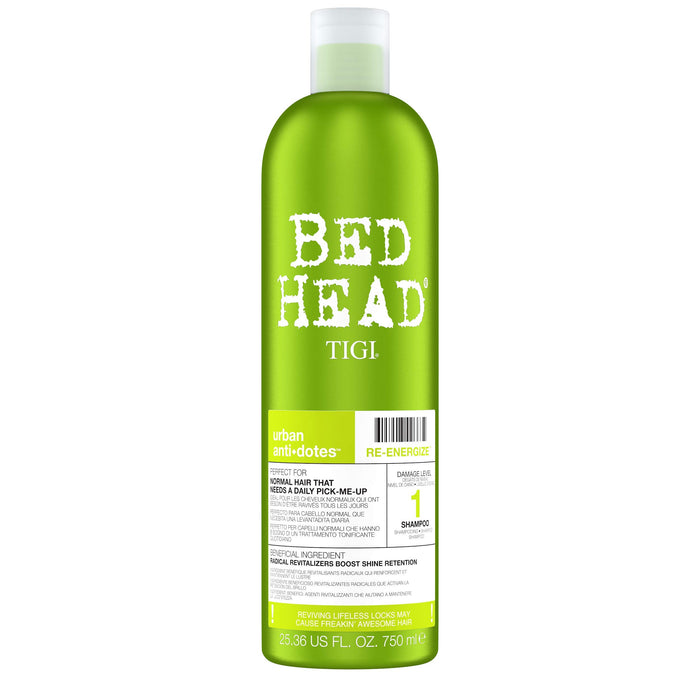 Tigi Bed Head Urban Antidotes Re-Energise, Szampon do Włosów Normalnych, do Codziennego Stosowania, 750 ml