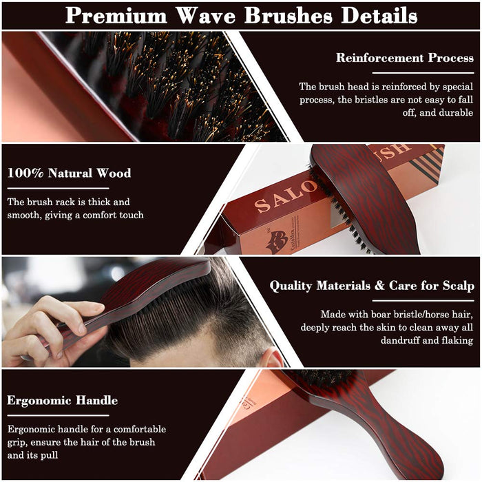 Wave Brush, Haofy Wave Brush Szczotka do włosów, Średnio twarda szczotka falowa z bardzo długim włosiem, Szczotka z włosia dzika, Miły prezent