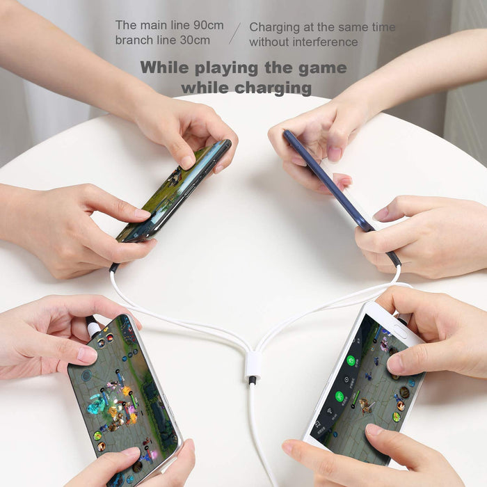 SDBAUX 3 A/1,2 m kabel do ładowania USB, 6 w 1 telefon USB A/USB-C na 2 iP/Micro USB/typ C, złącze do szybkiego ładowania, kompatybilny z tabletami, Samsung Galaxy S21 S20 S10, Google Pixel 4XL, LG V35, PS. 4