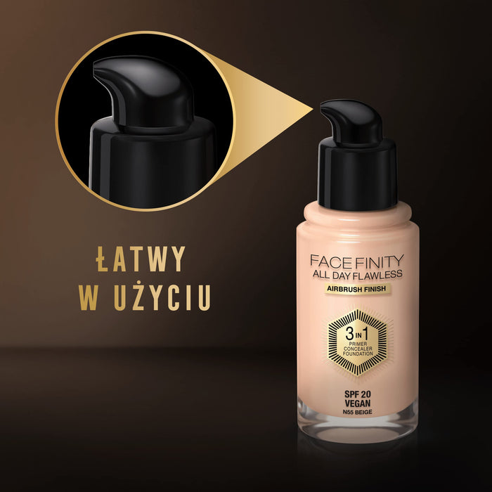 Max Factor Facefinity All Day Flawless 3 w 1 kryjący podkład w płynie nr 055 - Beige