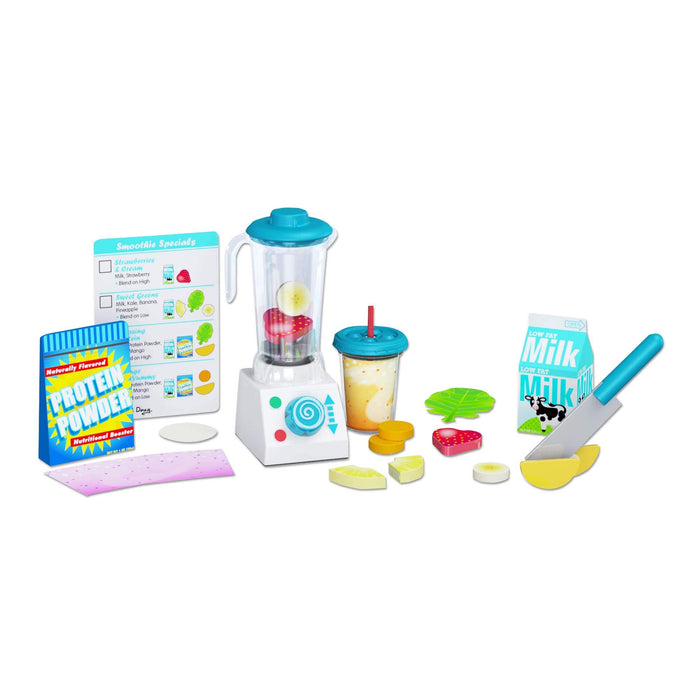 Melissa & Doug – zestaw z blenderem do koktajli | zabawa imaginacyjna | zabawkowe jedzenie | 3+ | prezent dla chłopca lub dziewczynki
