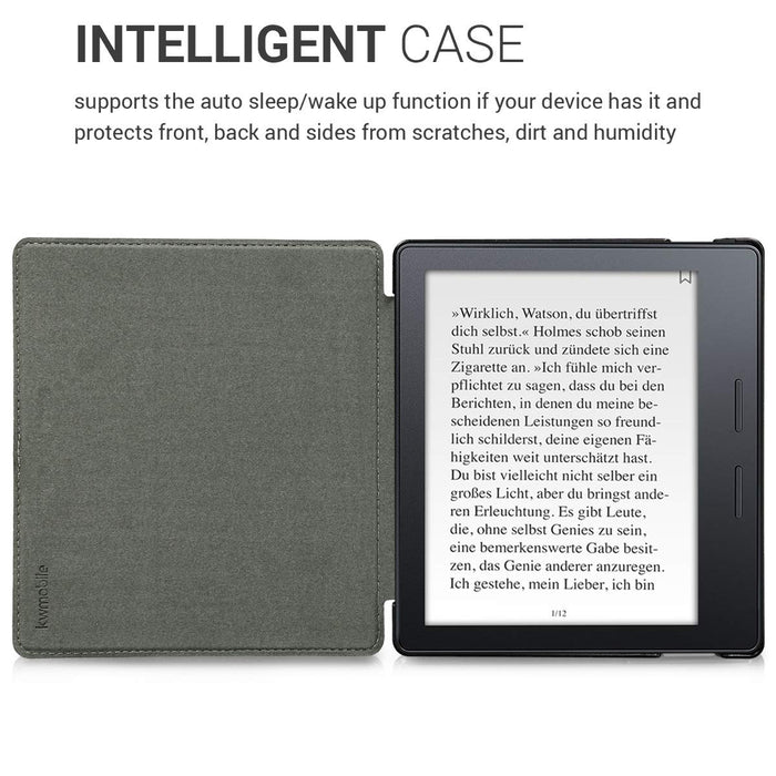 kwmobile Etui kompatybilne z Amazon Kindle Oasis 9. Generation - sztuczna skóra eReader pokrowiec ochronny Cover Case - dmuchawca Love biały czarny